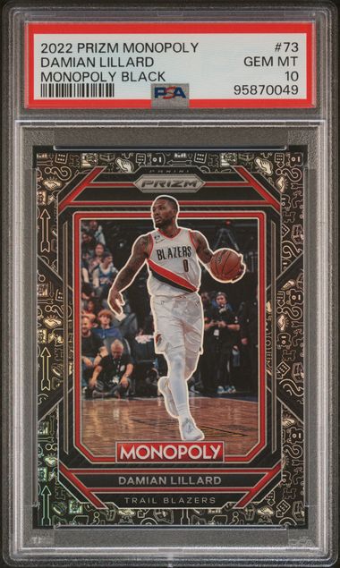 2022 Panini Prizm Black #73 Damian Lillard front
