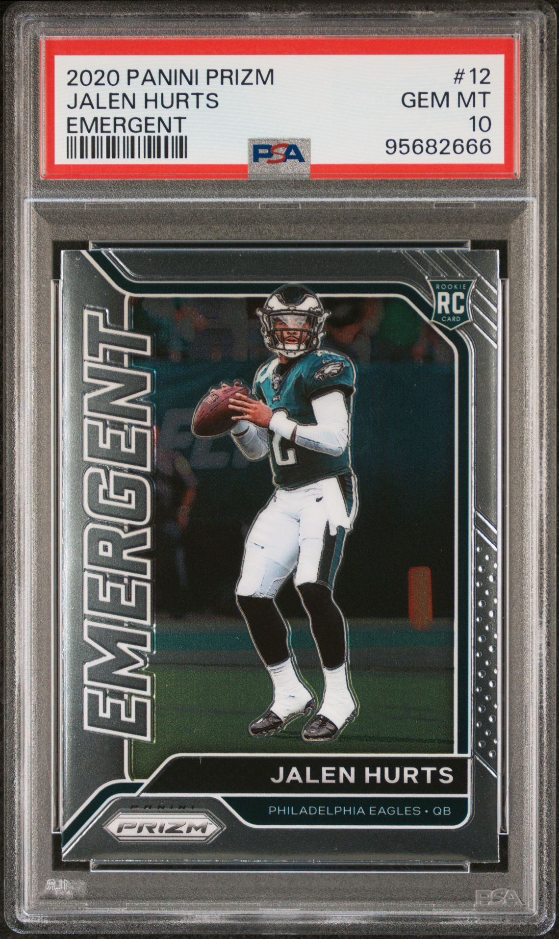 2020 Panini Prizm Emergent Jalen Hurts #12 (Emergent) Gem Mt 10 front