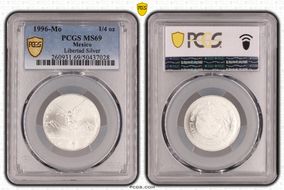 1996-Mo 1/4 oz Libertad Ag MS69