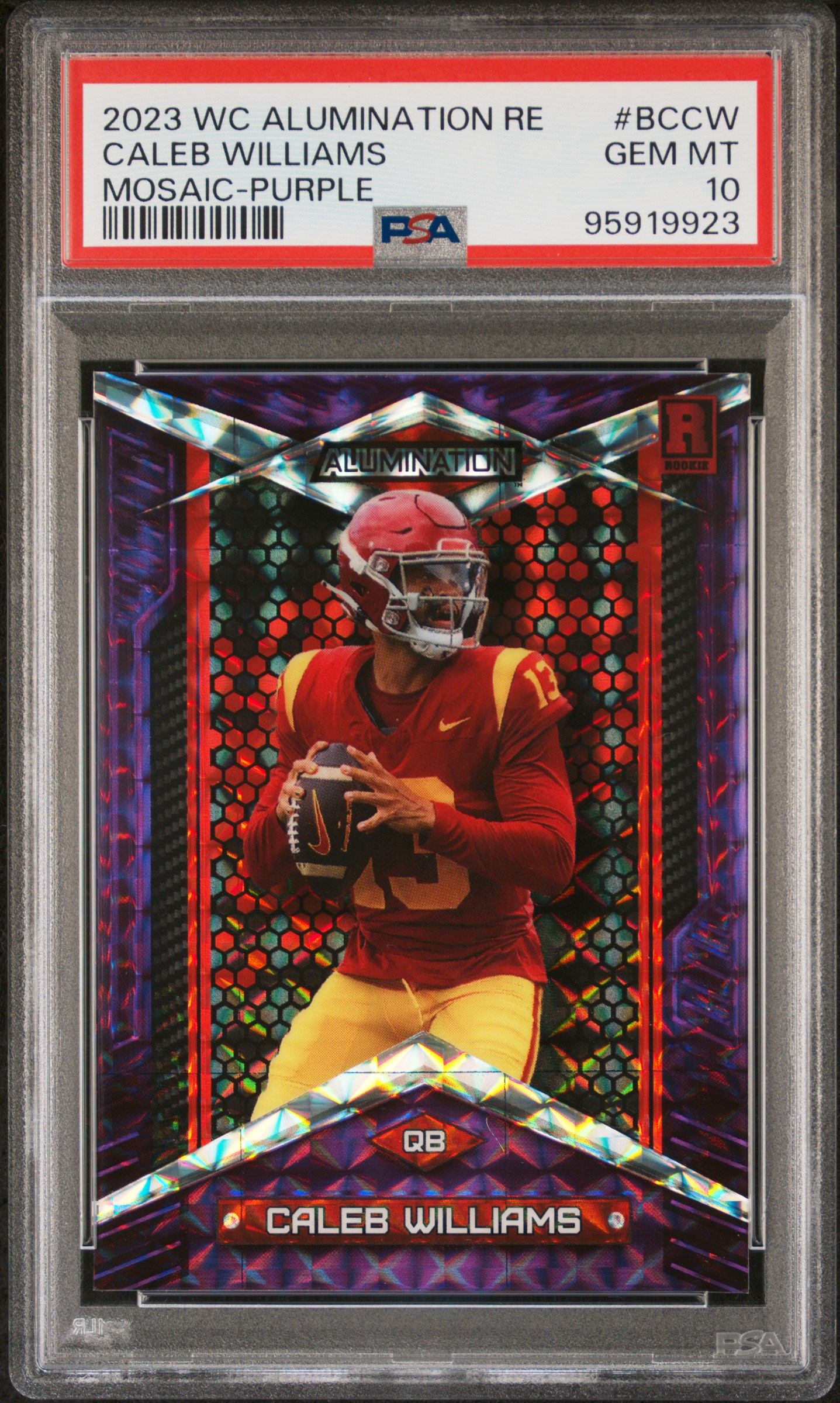 2023 Wild Card Alumination Rookie Edition Caleb Williams #Bccw (Mosaic-Purple) Gem Mt 10 front