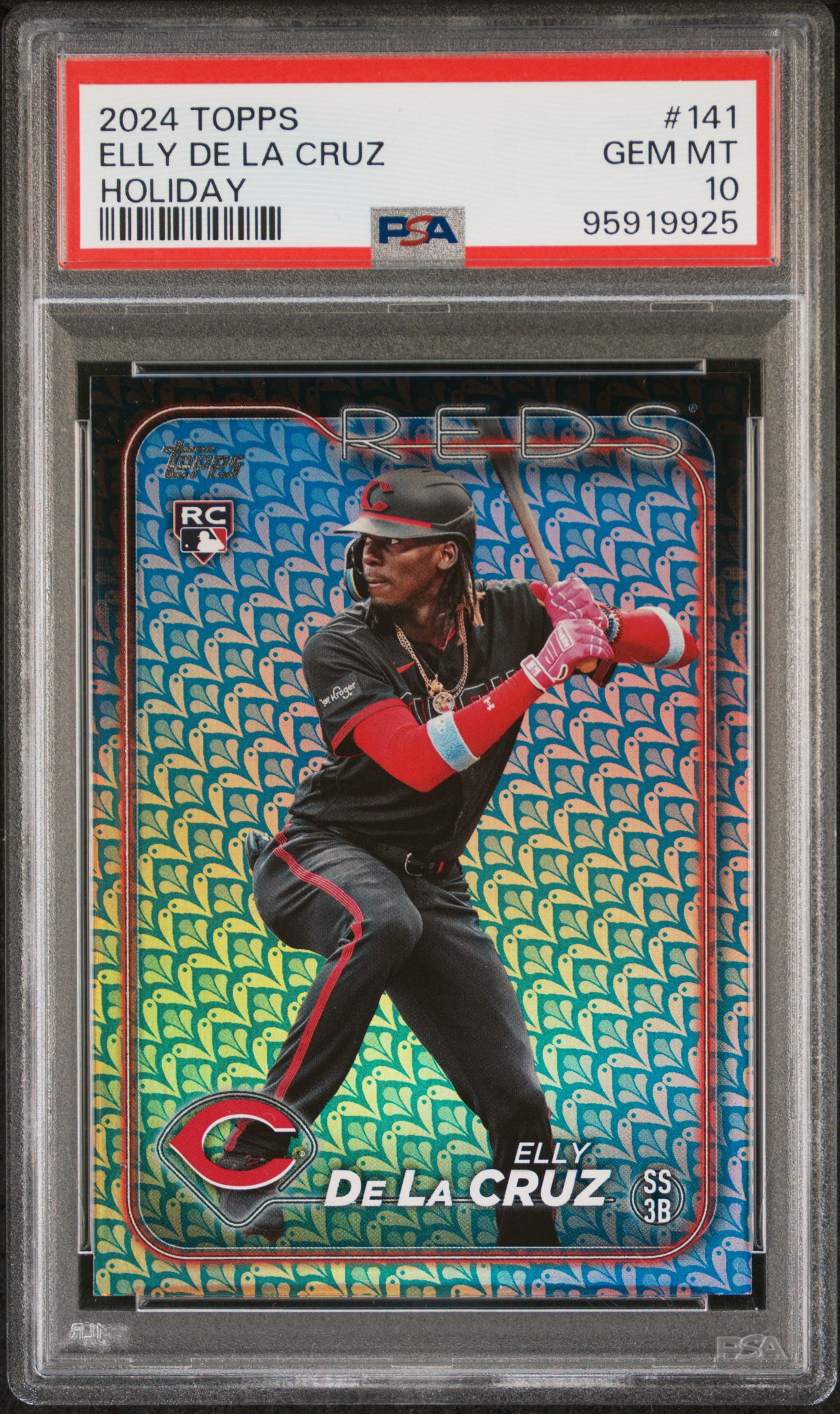 2024 Topps Elly De La Cruz #141 (Holiday) Gem Mt 10 front