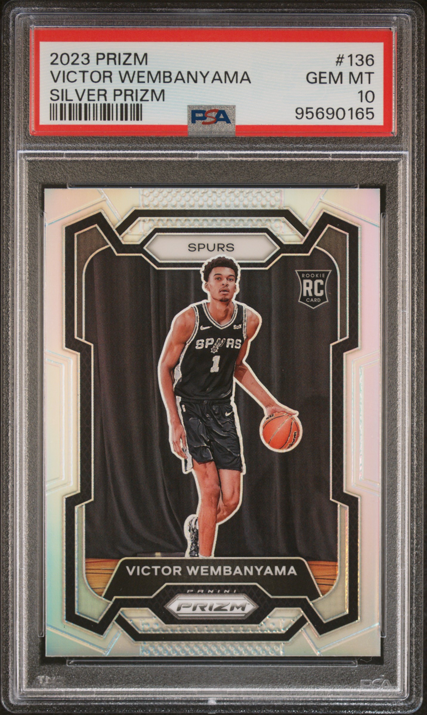 2023 Panini Prizm Victor Wembanyama #136 (Silver Prizm) Gem Mt 10 front