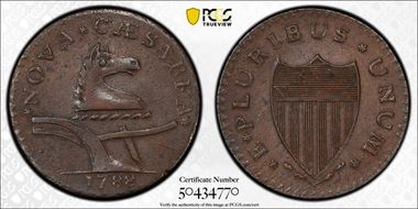 1788 NJ 1/2P Brushed Mane, Maris 67-v AU53BN