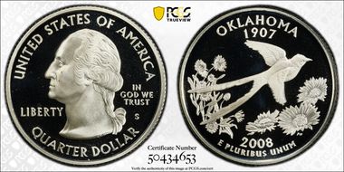 2008-S 25C Oklahoma Silver PR69DCAM