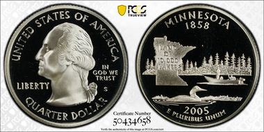 2005-S 25C Minnesota Silver PR69DCAM