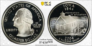 2004-S 25C Iowa Silver PR69DCAM