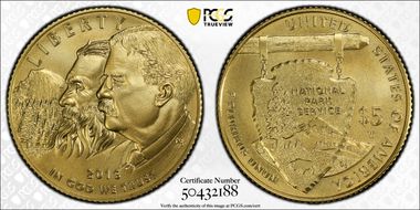 2016-W $5 100th Anniv. Nat'l Parks MS70