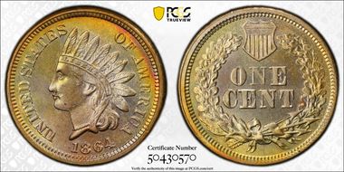 1864 1C Copper-Nickel MS64