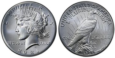 2021 $1 Peace Dollar 100th Anniversary First Strike MS69
