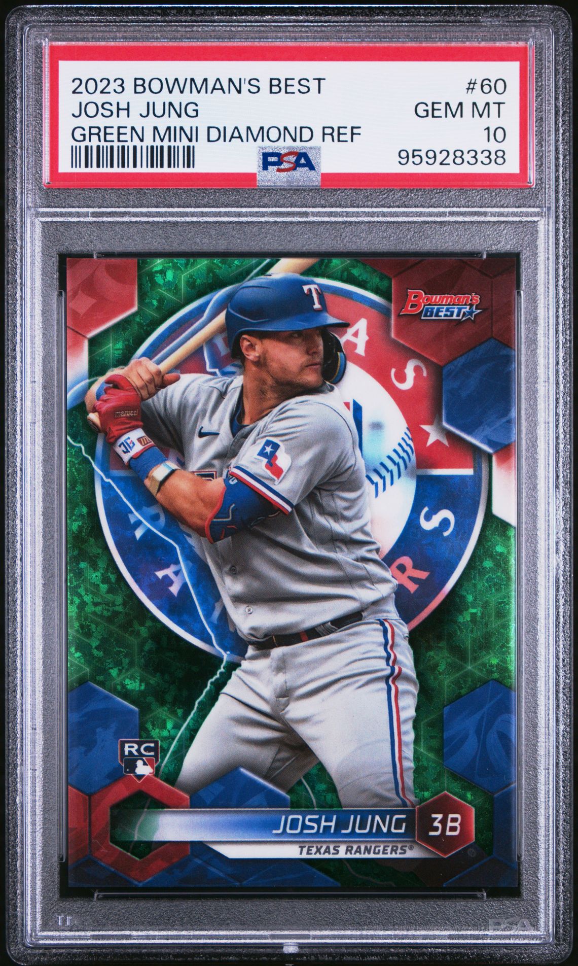2023 Bowman BOWMAN'S BEST GREEN MINI DIAMOND REF #60 Josh Jung front