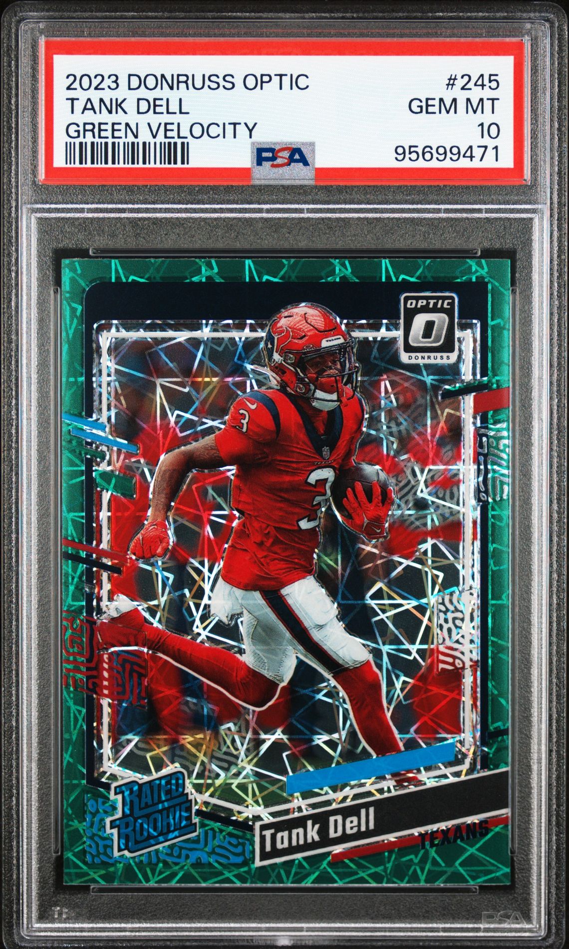 2023 Panini Donruss Optic Tank Dell #245 (Green Velocity) Gem Mt 10 front