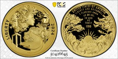 2024-W $100 Liberty & Britannia Au PR70DCAM