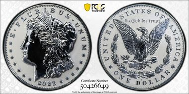 2023-S $1 Morgan Dollar Rev PR Two-Coin Reverse Proof Set PR69