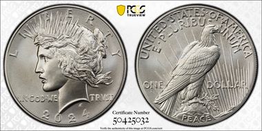 2024 $1 Peace Dollar MS70