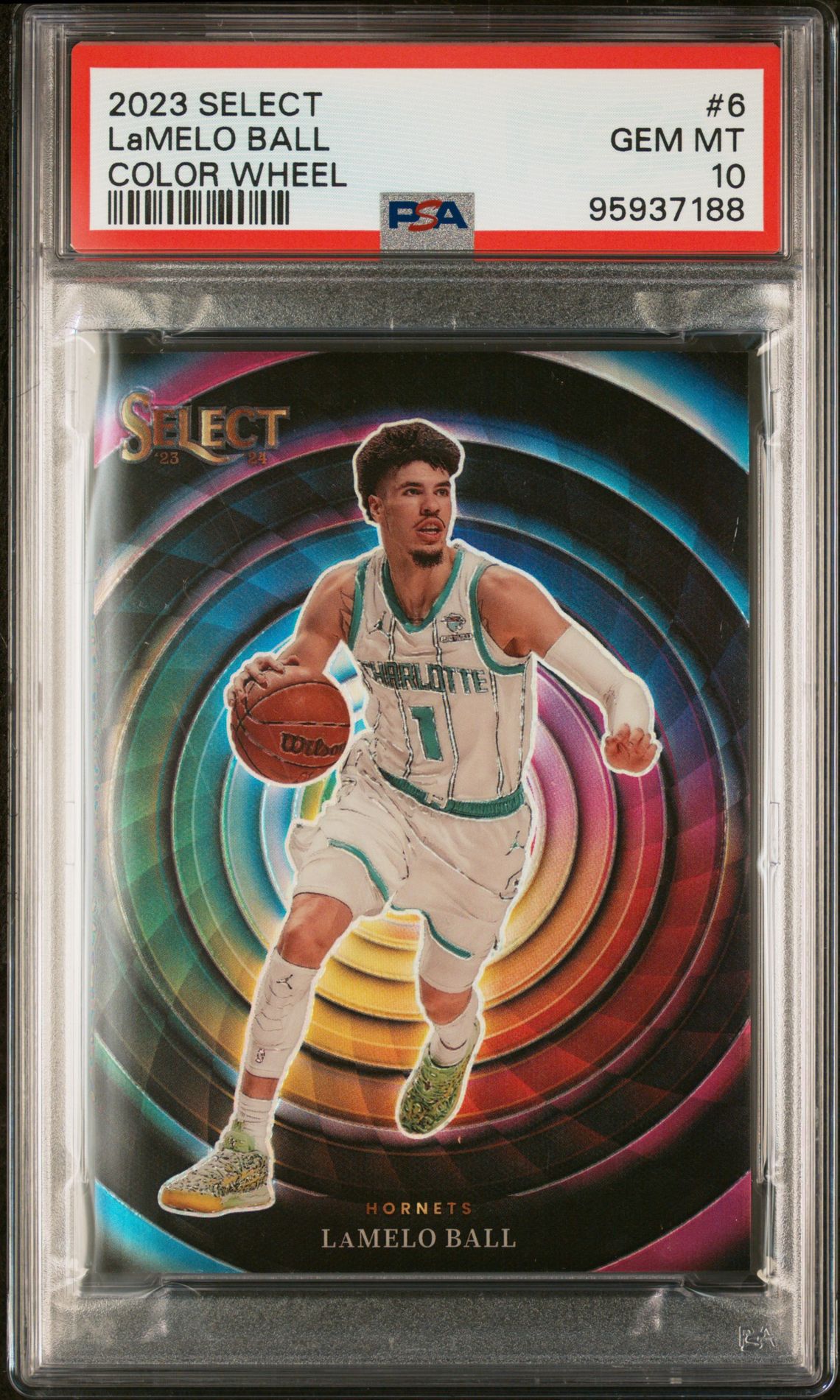 2023 Panini Select Color Wheel Lamelo Ball #6 (Color Wheel) Gem Mt 10 front