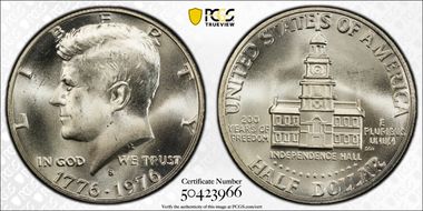 1976-S 50C Silver MS67