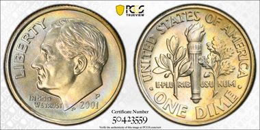 2001-P 10C MS67FB