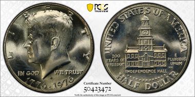 1976-S 50C Silver MS68