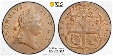 1773 VA 1/2P Period MS62BN