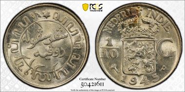 1945-P 1/10 G KM-318  Ag MS66