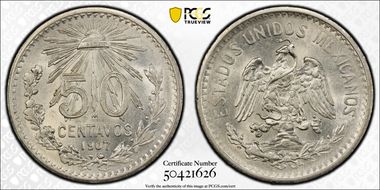 1907-M 50C Curved 7 MS64