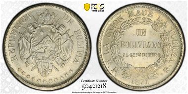 1871-PTS FP Boliv MS63