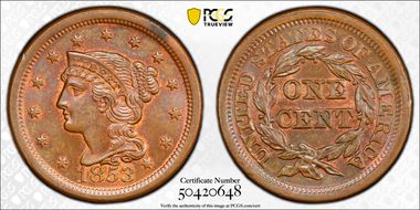 1853 1C MS64BN