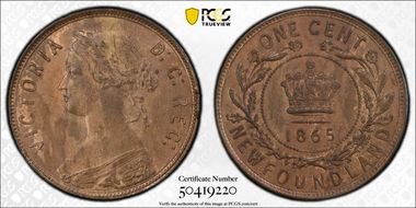 1865 1C MS63RB