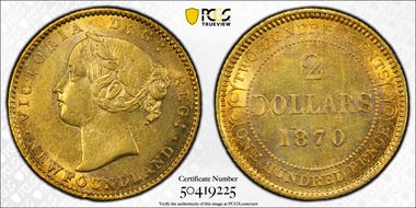1870 $2 D-1 Dot After NFLD AU55