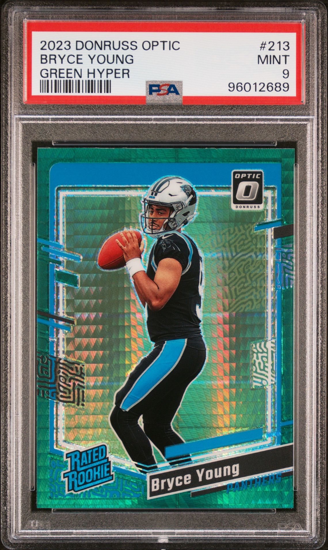 2023 Panini Donruss Optic Bryce Young #213 (Green Hyper) Mint 9 front