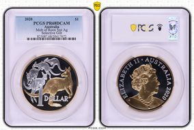 2020 $1 Mob of Roos 5oz Ag Selective Gilt PR68DCAM