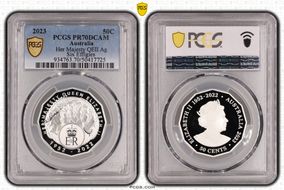 2023 50C Her Majesty QEII Ag Six Effigies PR70DCAM