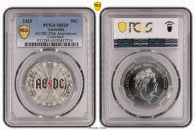 2023 50C AC/DC 50th Anniversary Colorized MS69