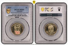 2023 $1 AFLW Premiership Colorized MS69