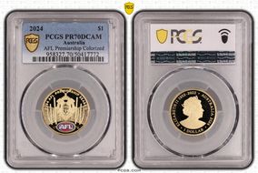 2024 $1 AFL Premiership Colorized PR70DCAM