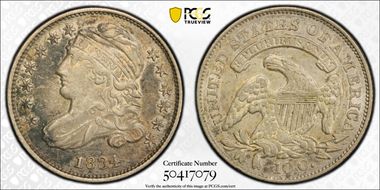 1834 10C Small 4 AU50