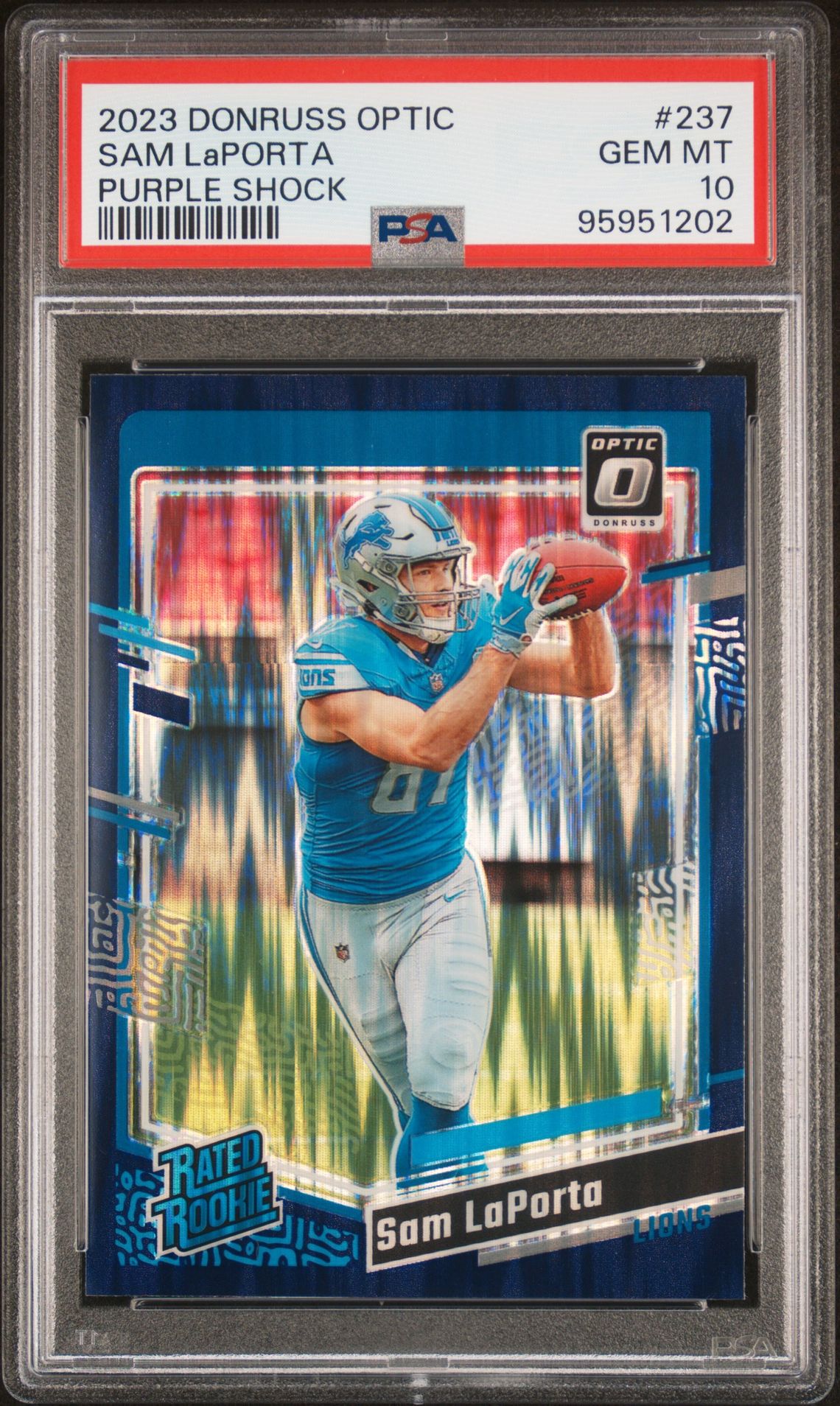 2023 Panini PANINI DONRUSS OPTIC PURPLE SHOCK #237 Sam Laporta front