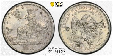 1874-S T$1 Chopmarked N1