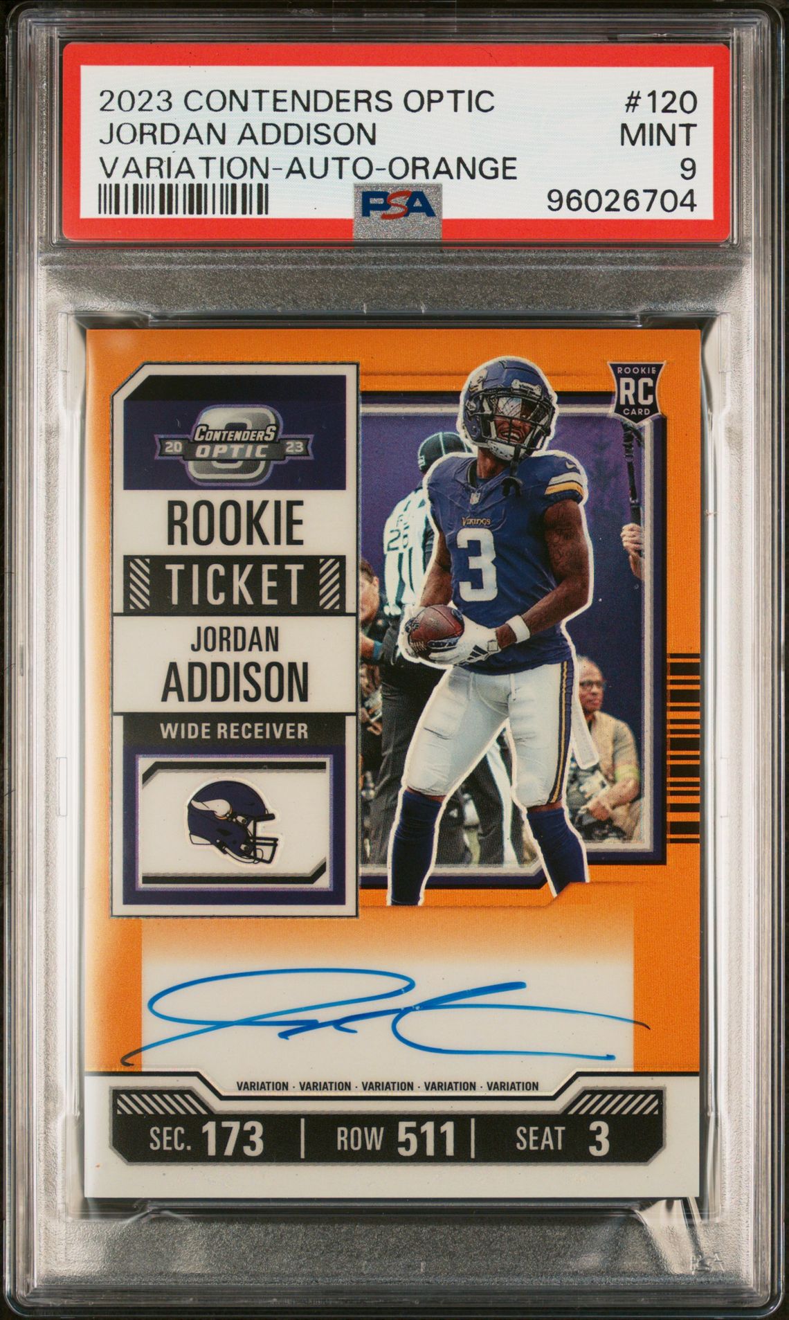 2023 Panini Panini Contenders Optic #120 Jordan Addison front