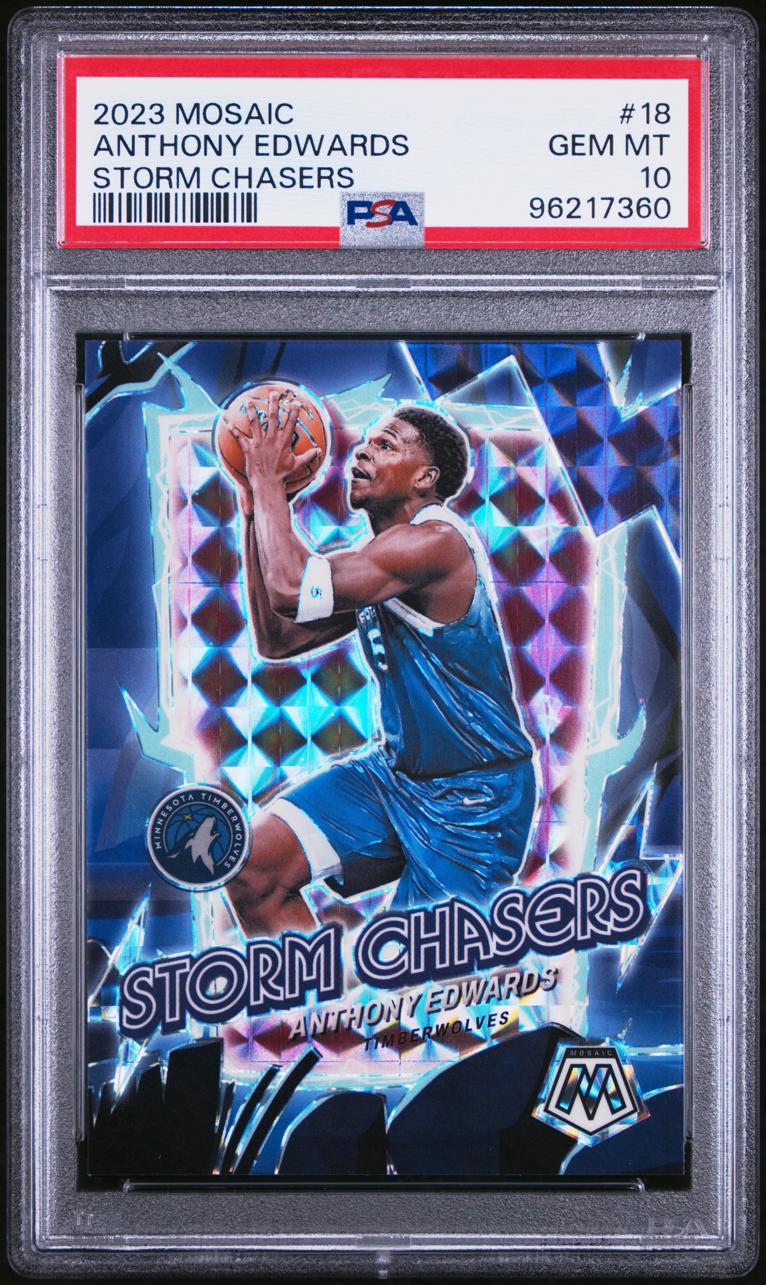 2023 #18 Anthony Edwards PSA 10 Panini Mosaic Storm Chasers