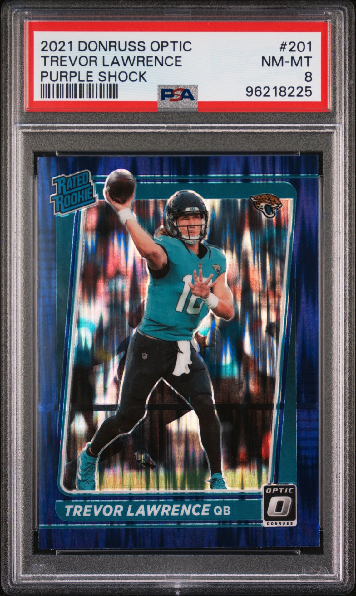 2021 Panini Donruss Optic Trevor Lawrence #201 (Purple Shock) Nm-Mt 8 front