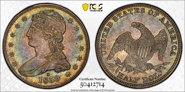 1839-O 50C GR-1, RPM AU50+