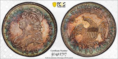 1820/19 50C O-102, Curl Base 2 AU55+