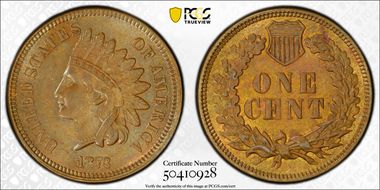 1873 1C Doubled Liberty MS63BN