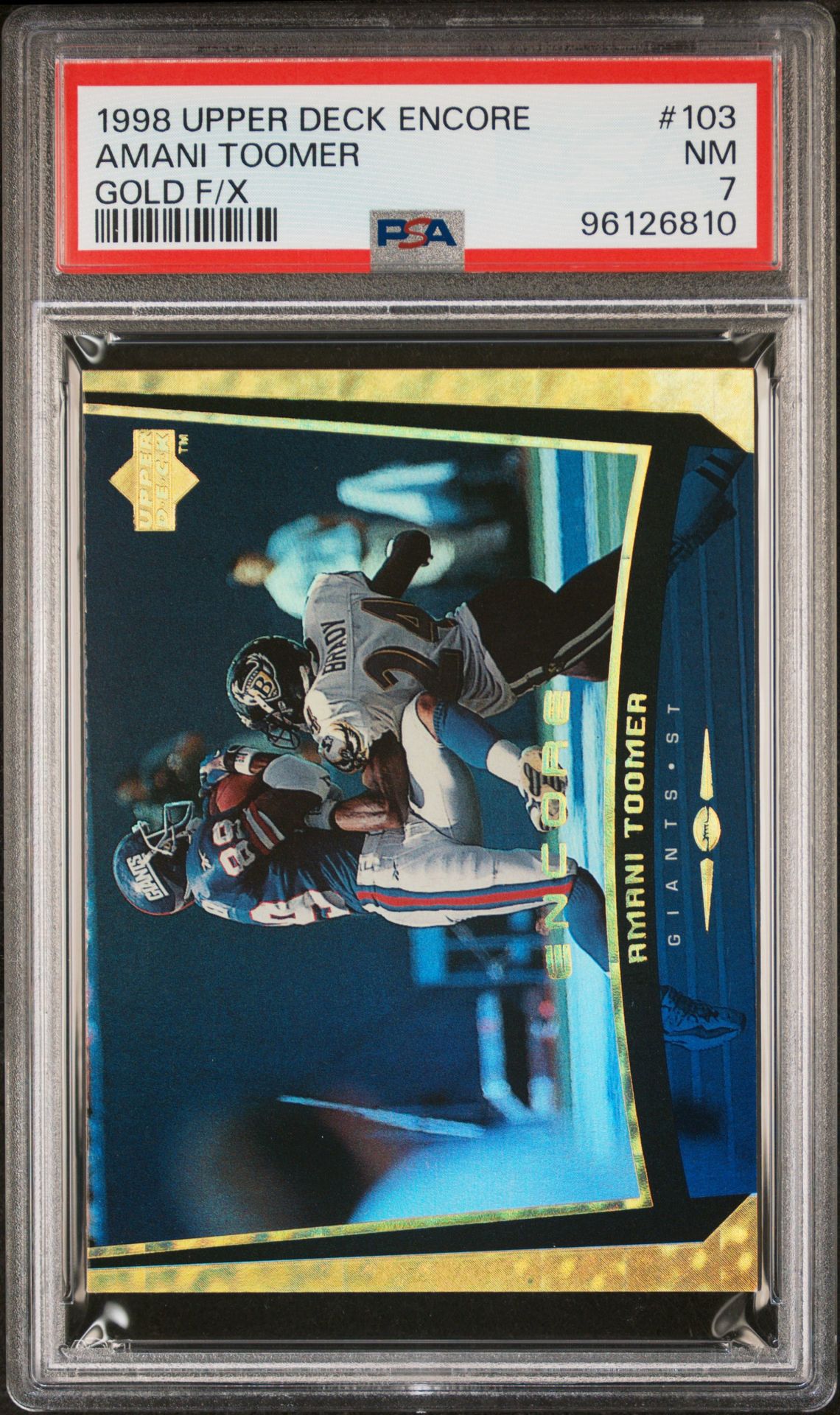 1998 Upper Deck Encore Amani Toomer #103 (Gold F/X) Nm 7 front