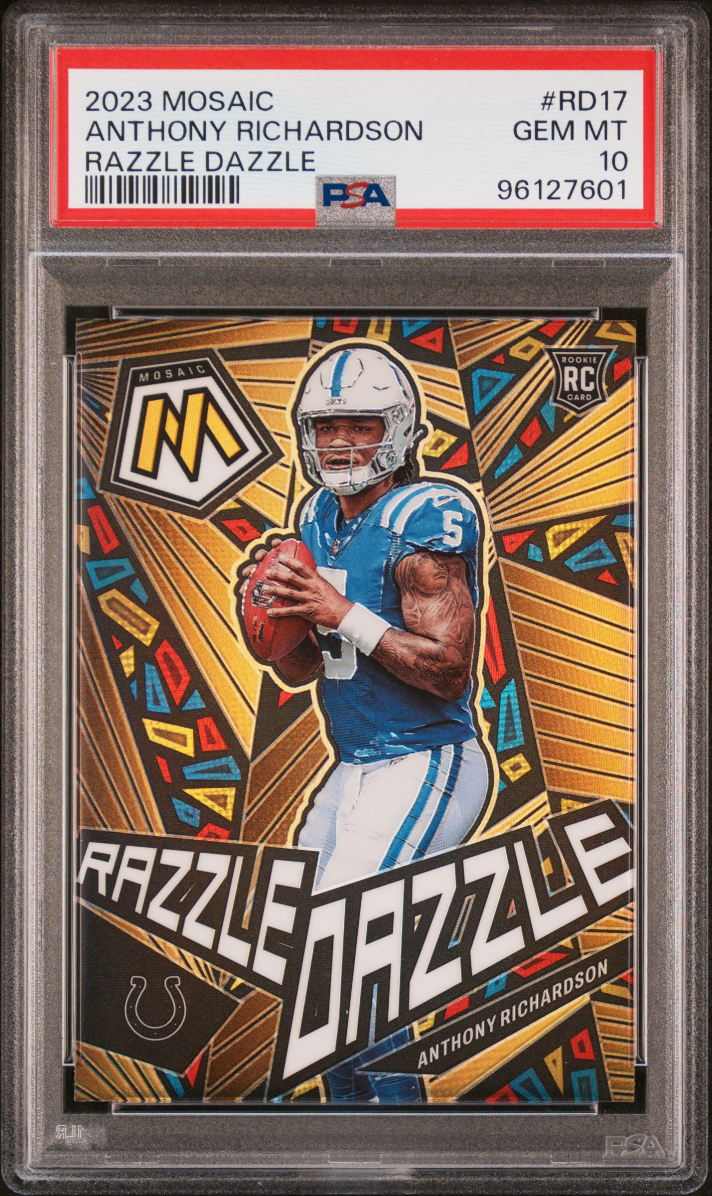 2023 Panini Mosaic Razzle Dazzle Anthony Richardson #Rd17 (Razzle Dazzle) Gem Mt 10 front