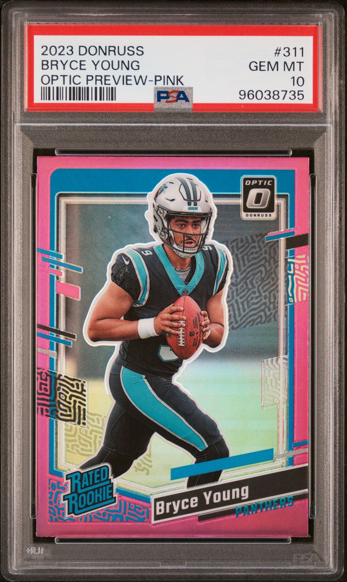 2023 Panini Donruss Bryce Young #311 (Optic Preview-Pink) Gem Mt 10 front