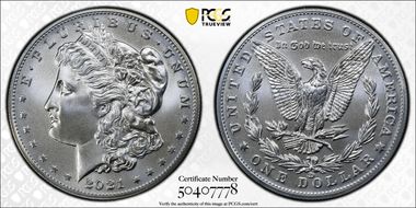 2021-CC Privy $1 Morgan Dollar 100th Anniversary MS69