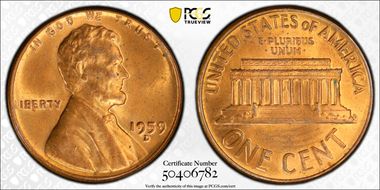 1959-D 1C MS65RB
