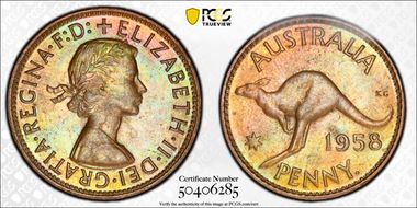 1958 Y. (p) 1D MS64BN